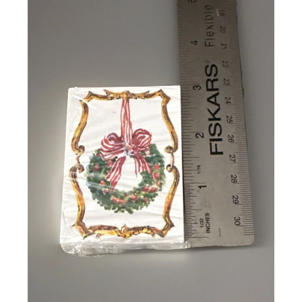 Odd Balls Vintage Small Gift Tags Note Cards - Christmas Wreath- Bulk Pack Of 50